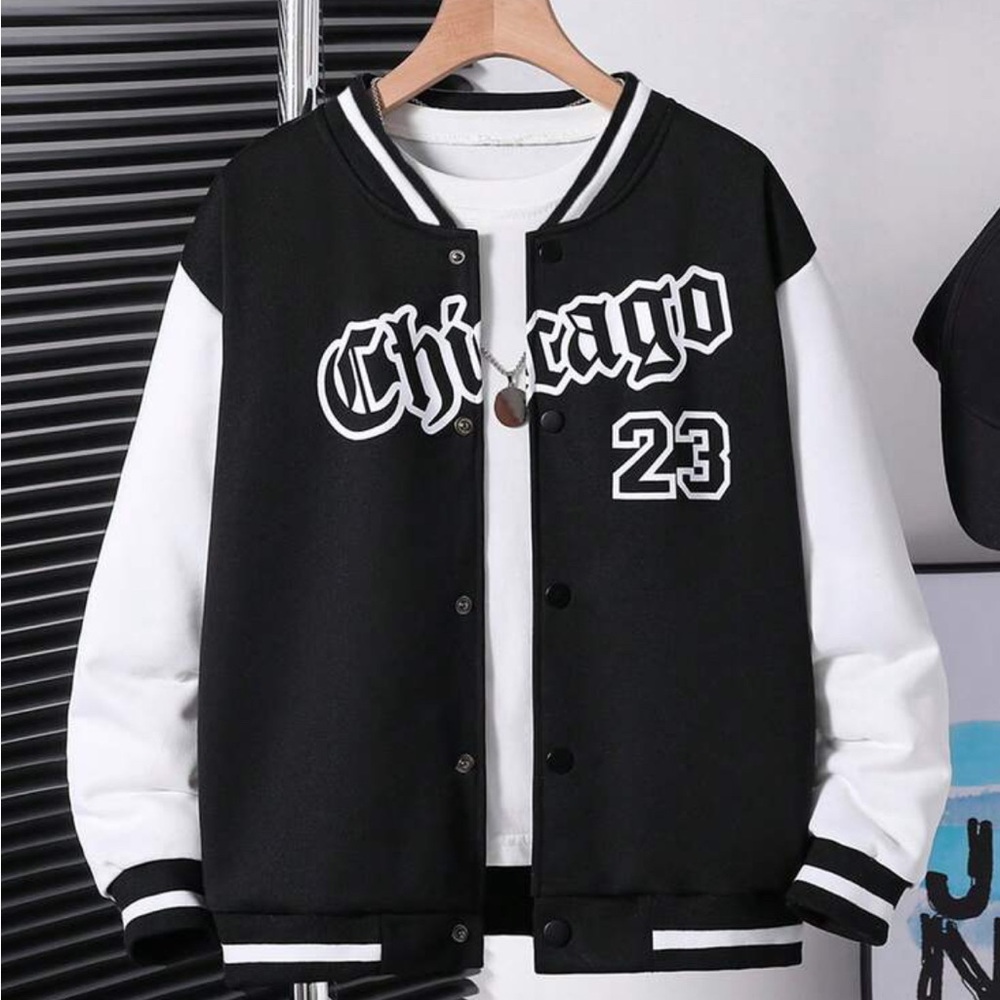 Chicago Black and White Varsity Jacket ( no return)